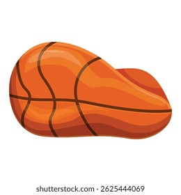 Deflated basketball ball with low pressure, suggesting lack of air and need for inflation, ideal for sports and recreation themes
