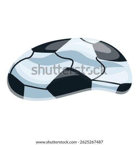 Deflated soccer ball with a wavy surface symbolizing defeat and the end of a game