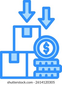 Deflation Icon Blue Color Vector Illustration