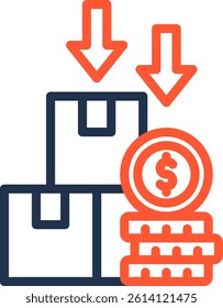 Deflation Icon Color Line Vector Illustration