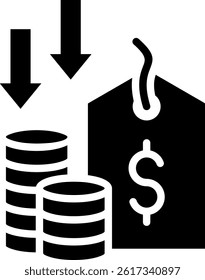 Deflation Icon Glyph Vector Illustration