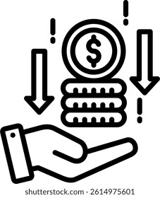 Deflation Icon Line Vector Illustration