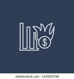 Deflation icon. Deflation linear design concept from Deflation collection. Simple element vector illustration on dark blue background.