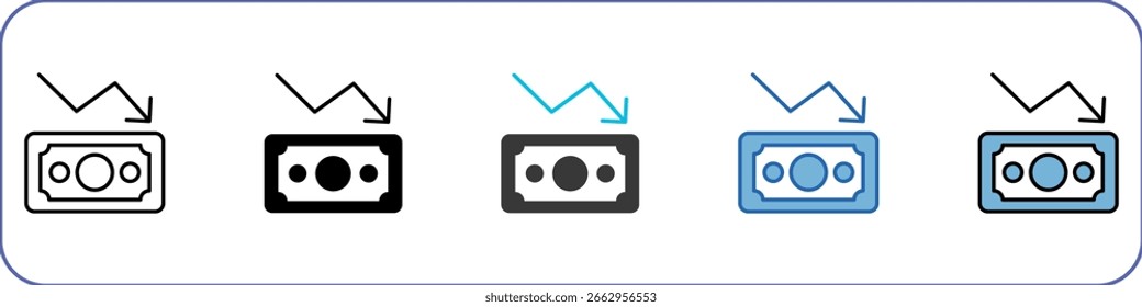 Icono de deflación Pack Ilustración Multistyle