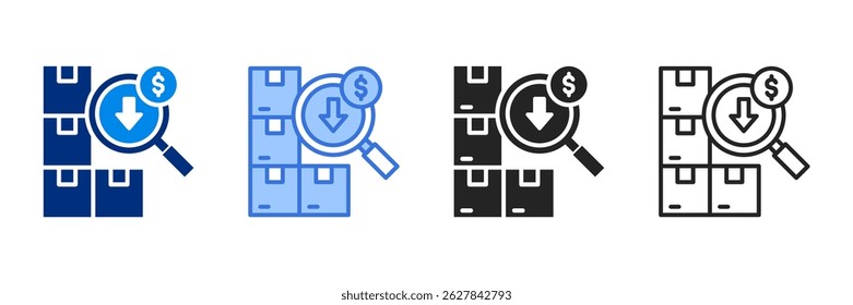 Deflation Icon Set Multiple Style Vector Illustration