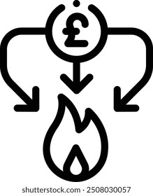 icono de deflación. Diseño De Estilo Lineal Delgado Aislado Sobre Fondo Blanco