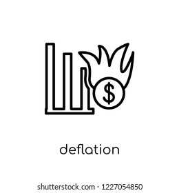 deflation icon. Trendy modern flat linear vector deflation icon on white background from thin line Deflation collection, outline vector illustration