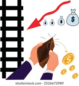 A deflação faz a economia declinar carteiras vazias