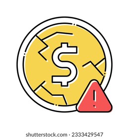 deflation money color icon vector. deflation money sign. isolated symbol illustration