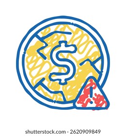 deflation money doodle icon sketch vector. deflation money sign. isolated symbol illustration