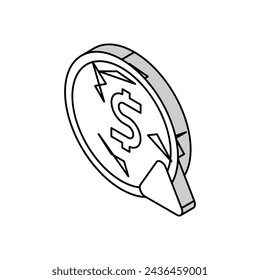 deflation money isometric icon vector. deflation money sign. isolated symbol illustration