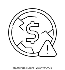 deflation money line icon vector. deflation money sign. isolated contour symbol black illustration