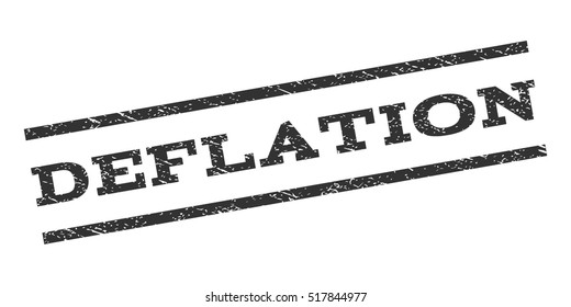 Deflation watermark stamp. Text caption between parallel lines with grunge design style. Rubber seal stamp with dirty texture. Vector gray color ink imprint on a white background.