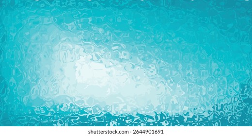 Defocus blurred transparent blue colored clear calm water surface texture with splashes and bubbles. Water waves with shining pattern texture background.