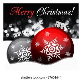 Defocused abstract background with Christmas balls illustration