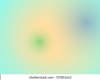 Defocused abstract background in pastel color, green, orange, blue. Contrast vector gradient overlay.  