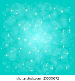 Defocused abstract Christmas background with stars. Vector