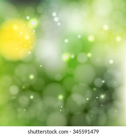 Defocused Background with lights. Blurred backdrop. Abstract Bokeh style vector illustration