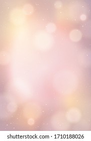 Defocused beautiful abstract vertical background. Elegant blurred backdrop for design template. Background blur bokeh, light effect. Soft bright lights, blinking stars, sparks. Gentle blurry texture