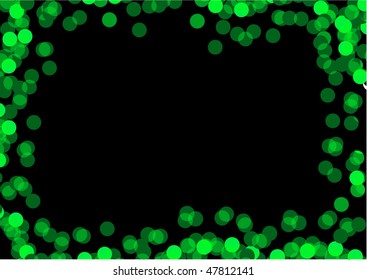  Fondo negro desenfocado con círculos verdes