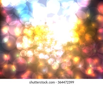 Defocused bokeh lights. Vector abstract backgound.