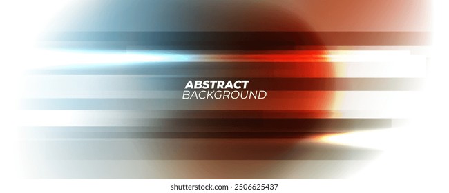 Defocused bright colored abstract background with horizontal dynamic lines. Blurred vibrant color gradients for creative graphic design. Vector illustration.