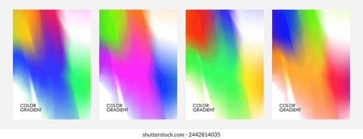 Fondos abstractos de colores brillantes desenfocados. Gradientes de color vibrantes y borrosos para un diseño gráfico creativo. Ilustración vectorial.