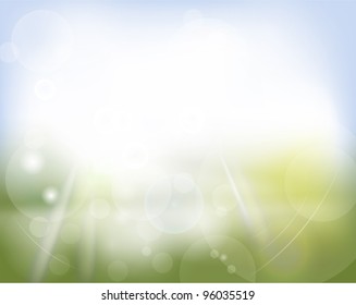 Defocused bright spring background with copy space