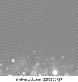 Defocused Christmas background. Star burst white sparkles. Magic sparks glitter special blur bokeh effect. Sparkling magical dust particle. Lens flare light sparkle, shiny glittering glow stars vector