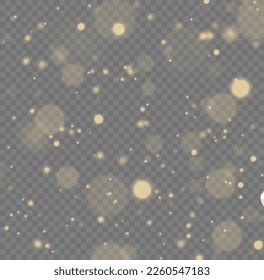 Defocused Christmas background. Yellow sparks glitter special blur bokeh effect. Star burst gold sparkles. Sparkling magical dust particle. Lens flare light sparkle, shiny glittering glow stars vector