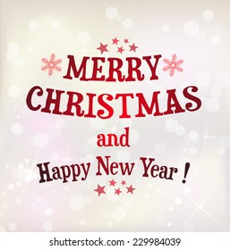 Defocused Christmas light background with text message