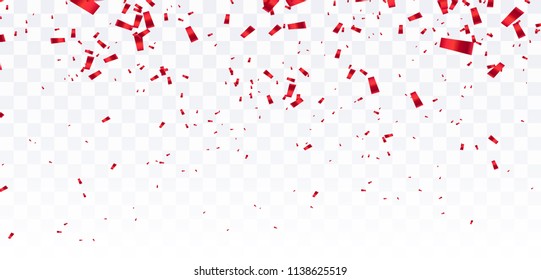 Defocused confetti isolated on transparent background.Vector illustration.