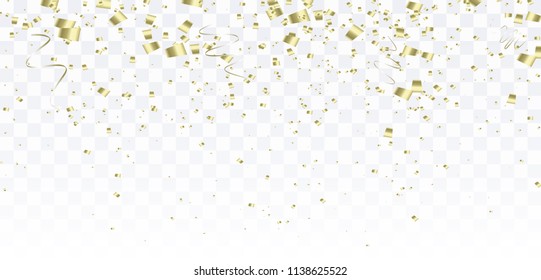 Defocused confetti isolated on transparent background.Vector illustration.