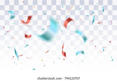 Defocused confetti isolated on transparent background.Vector illustration.