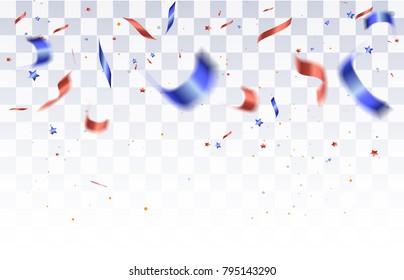 Defocused confetti isolated on transparent background.Vector illustration.