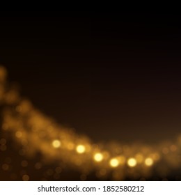 Defocused glitter lights. Abstract luxury background with glowing particles and bokeh. 