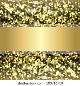 Defocused Gold Background With Bokeh, Vector Illustration