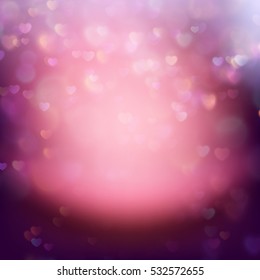 Defocused hearts bokeh background. EPS 10 vector file included