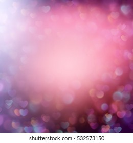 Defocused hearts bokeh background. EPS 10 vector file included