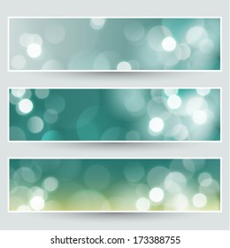 Defocused lights backgrounds set - eps10 vector