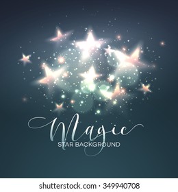 Defocused magic star background. Christmas Vector illustration EPS10