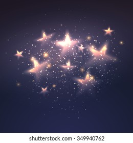 Defocused Magic Star Background. Christmas Vector Illustration EPS10