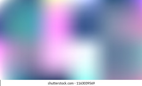 Defocused Mesh Vector Background, Hologram Bright Overlay. Dreamy Pink, Purple, Turquoise Glitch Female Cute Girlie Background. Rainbow Fairytale Iridescent Pearlescent Holographic Tech Wallpaper