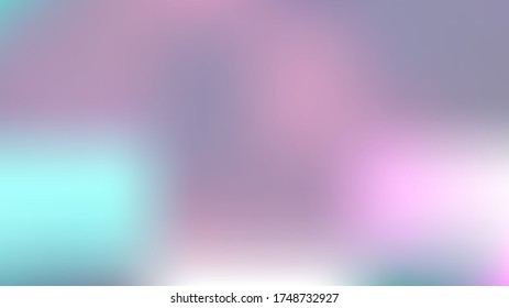 Defocused Mesh Vector Background, Hologram Neon Overlay. Funky Pink, Purple, Turquoise Dreamy Tender Unicorn Girlie Background. Trendy Rainbow Fairytale Iridescent Pearlescent Holographic Paper