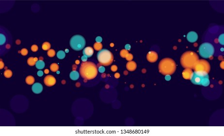 Defocused Night City Landscape Background. Magic Twilight Cityscape Pattern. Smooth Urban Space Background. Magic Glitter Bokeh Pattern.