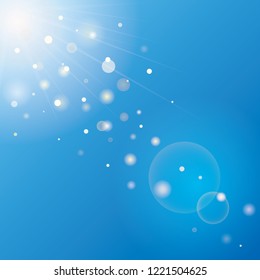 Defocused rays lights bokeh abstract vector banner