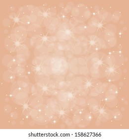 Defocused red abstract christmas background with stars. Vector illustration