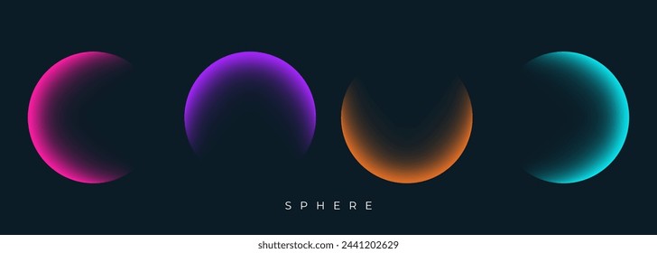 Defocused spheres. Color gradients. Set of blurred color round shapes for creative graphic design. Vector illustration.