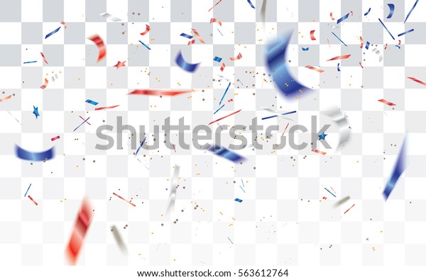 透明な背景にデフォーカス白 赤 青の紙吹雪 ベクターイラスト のベクター画像素材 ロイヤリティフリー