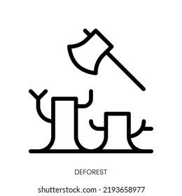 deforest icon. Line Art Style Design Isolated On White Background